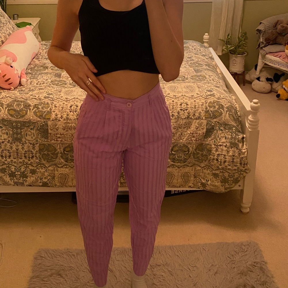 Purple trousers